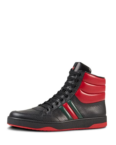 gucci contrast padded leather high-top sneakers|gucci women's sneakers.